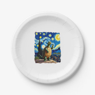 Artistic Turtle Shirt  Starry Night Turtle (1) Paper Plates