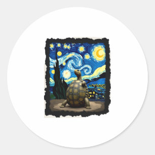 Artistic Turtle Shirt  Starry Night Turtle (2) Classic Round Sticker