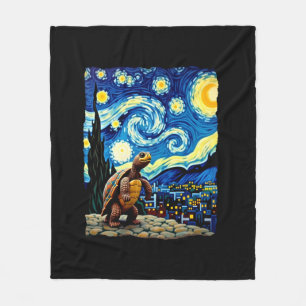 Artistic Turtle Shirt  Starry Night Turtle (2) Fleece Blanket