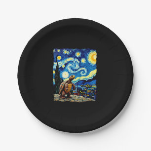 Artistic Turtle Shirt  Starry Night Turtle (2) Paper Plates