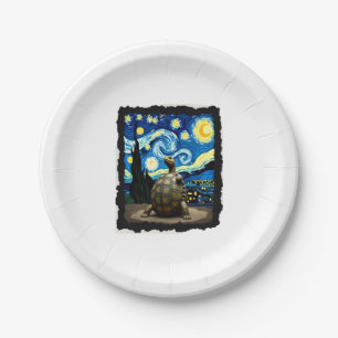 Artistic Turtle Shirt  Starry Night Turtle (2) Paper Plates