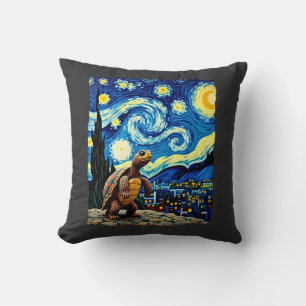 Artistic Turtle Shirt Starry Night Turtle (2) Throw Pillow