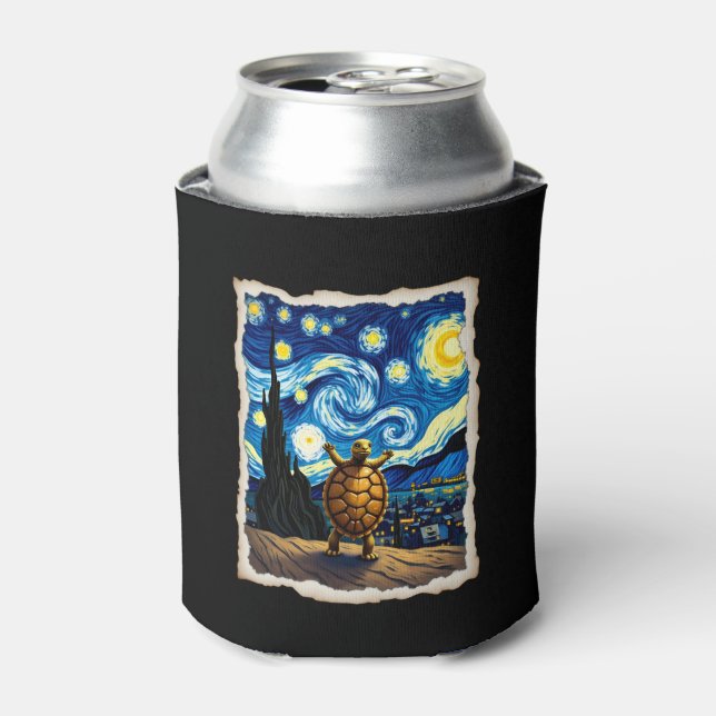 Artistic Turtle Shirt  Starry Night Turtle (3) Can Cooler (Can Front)