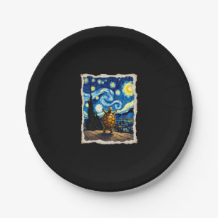 Artistic Turtle Shirt  Starry Night Turtle (3) Paper Plates
