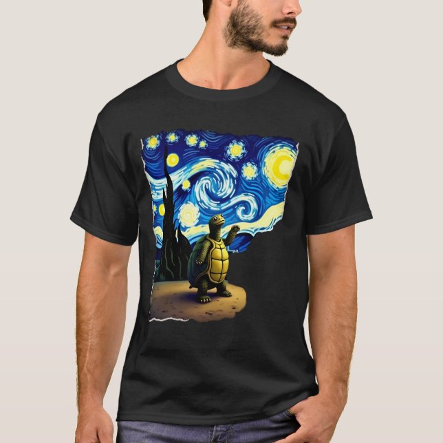 Artistic Turtle Shirt  Starry Night Turtle (4) (Front)