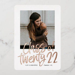 Artistic Type Foil Graduation Announcement Invite