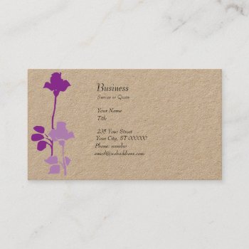 Artistic Unique Purple  Roses  Buds Watercolor Business Card by 911business at Zazzle
