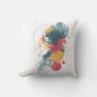 Artistic Unisex T-Shirt - Vibrant Abstract Design Throw Pillow