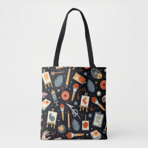 Artistic Universe: Whimsical Art Supplies Tote Bag