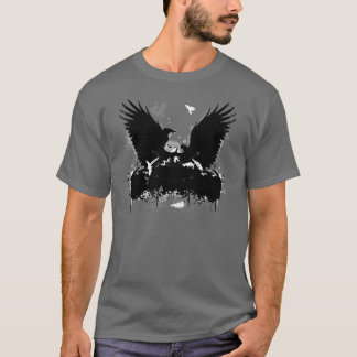Artistic Urban Flying Graffitti Crows T-Shirt