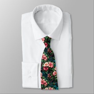 Artistic Valentine Gifts For Him Gardenias Flower Neck Tie