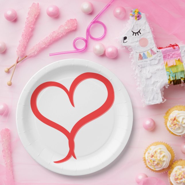 Artistic Valentine Tableware for Events Paper Plates (Party)