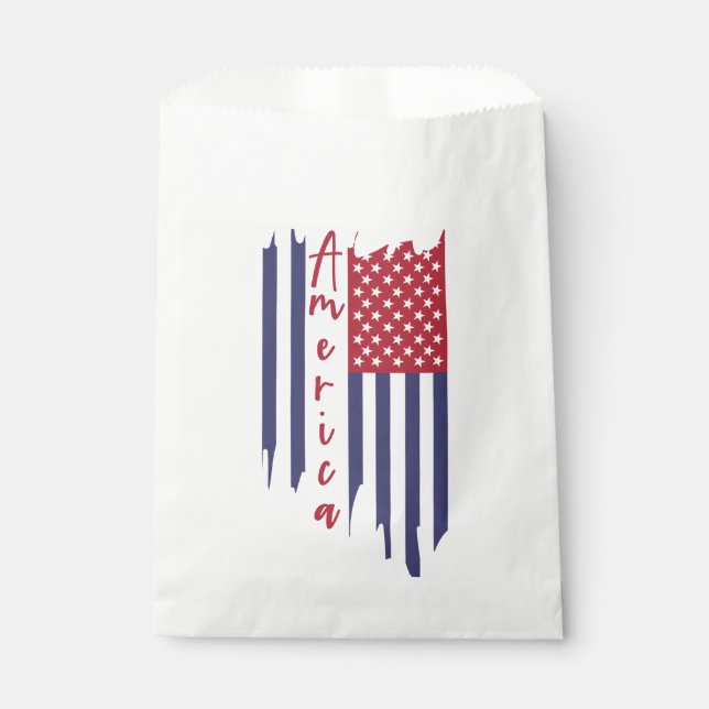 Artistic Vertical American Flag  Favor Bag (Front)