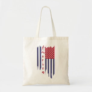 Artistic Vertical American Flag Tote Bag