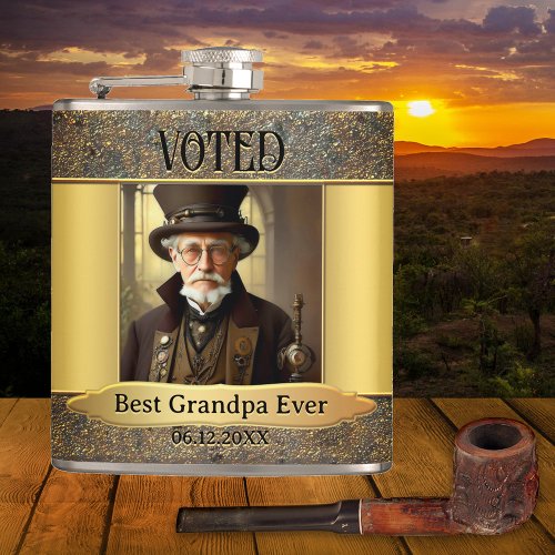 Artistic Vintage Design Photo Grandpa Flask