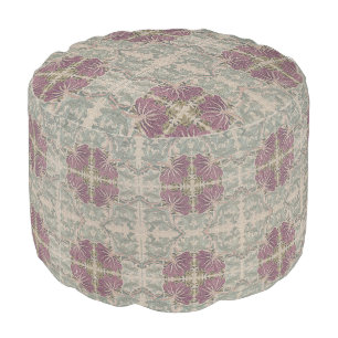 Artistic Vintage Floral Pattern by William Morris Pouf