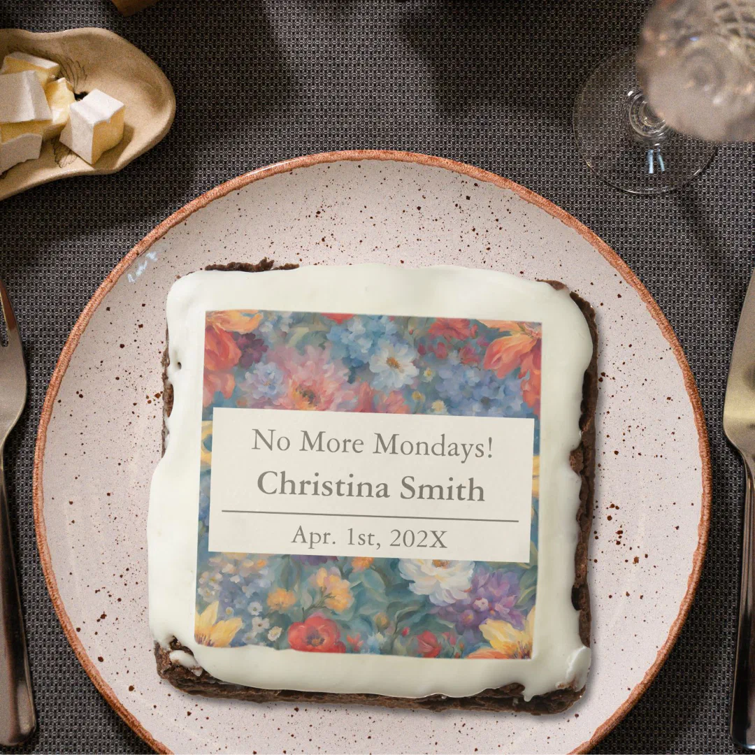 Artistic Vintage Floral Retirement Party Favors Brownie (Artistic Vintage Floral Retirement Party Favors Brownie)