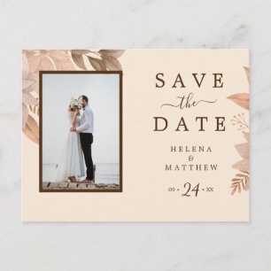 Artistic vintage floral weeding pink postcard