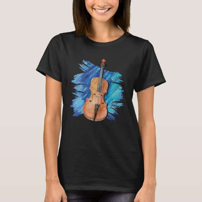 Artistic Viola Painting  Violist Music Instrument T-Shirt (Front)