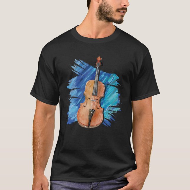 Artistic Viola Painting  Violist Music Instrument T-Shirt (Front)