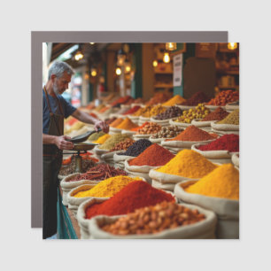 Artistic Vision of Rome Spice Market Car Magnet