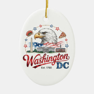 Artistic Washington DC Ceramic Ornament, Landmarks Ornament