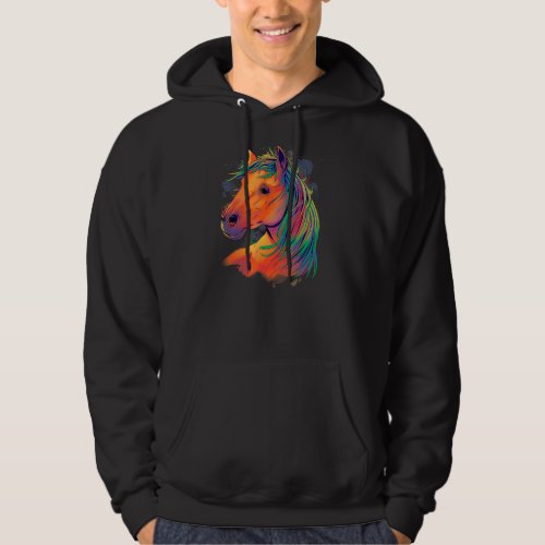Artistic Water Colour Horse Hoodie