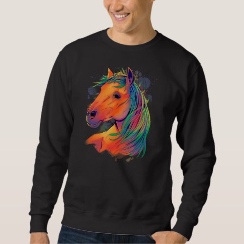 Artistic Water Colour Horse Sweatshirt