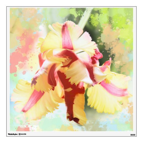 Artistic water colour Parrot Tulip Wall Decal