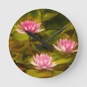 Artistic water lilies, California Round Clock