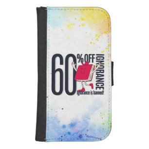 Artistic Watercolor Anti-Ignorance Book Galaxy S4 Wallet Case