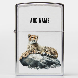 Artistic Watercolor Cheetah Zippo Lighter