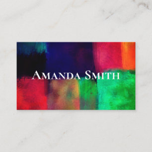 artistic watercolor colorful abstract modern business card