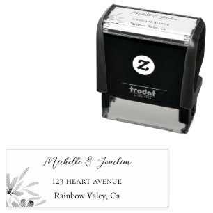 Artistic Watercolor floral Illustration Self-inking Stamp