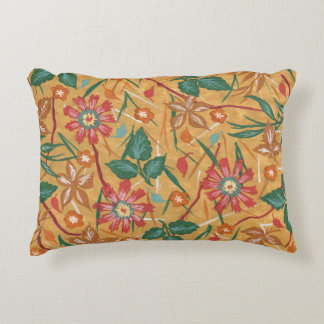Artistic Watercolor Flowers: Colorful Background. Accent Pillow