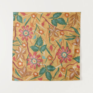 Artistic Watercolor Flowers: Colorful Background. Tapestry