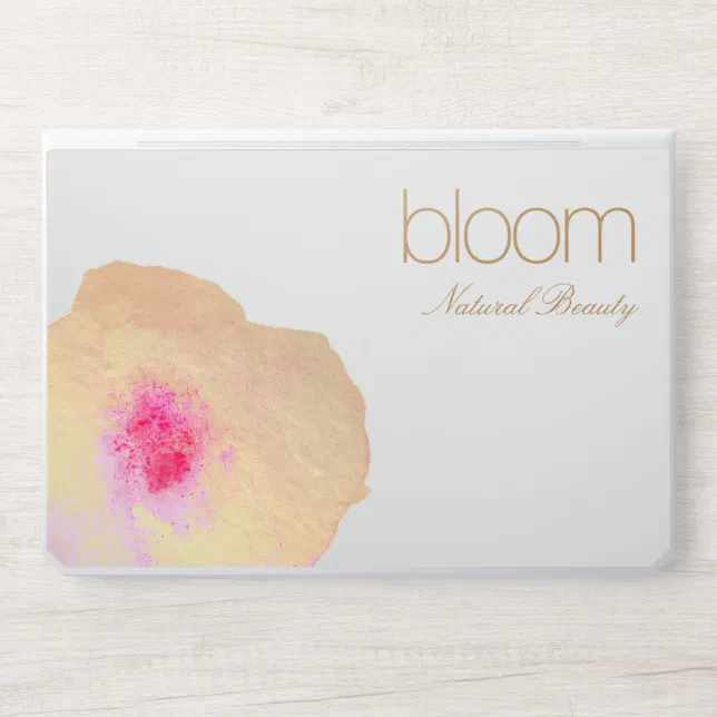 Artistic Watercolor Gold Floral HP Laptop Skin | Zazzle