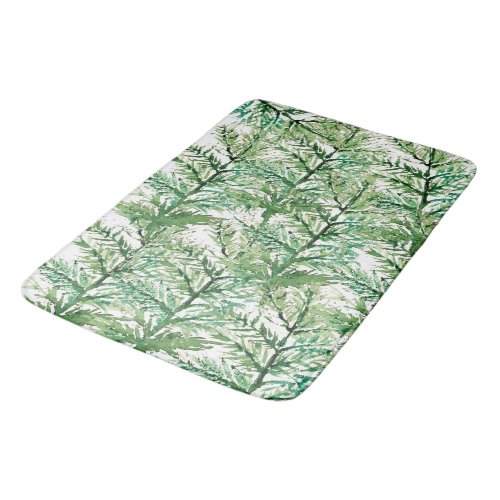 Artistic Watercolor Hand_painted Tree Pattern Bath Mat