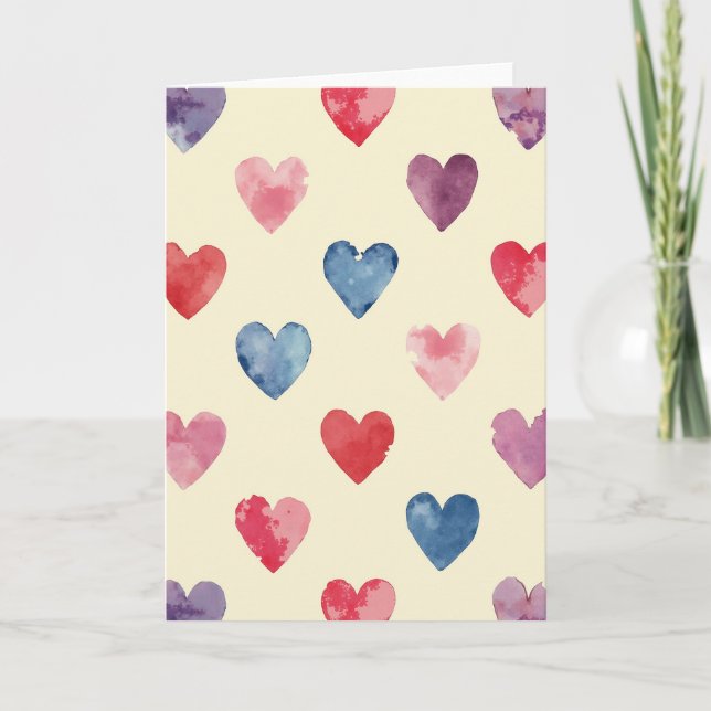 Artistic Watercolor Heart Card (Front)
