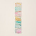 Artistic Watercolor Ovals Pastel Aqua Pink Orange Scarf<br><div class="desc">This fun,  colorful chiffon scarf is designed from my original watercolor mixed media art featuring ovals in shades of pink,  aqua,  and orange with a whitewashed,  artistic  feel.</div>