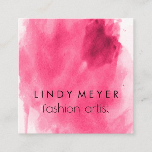 Artistic Watercolor Paint Square Business Card