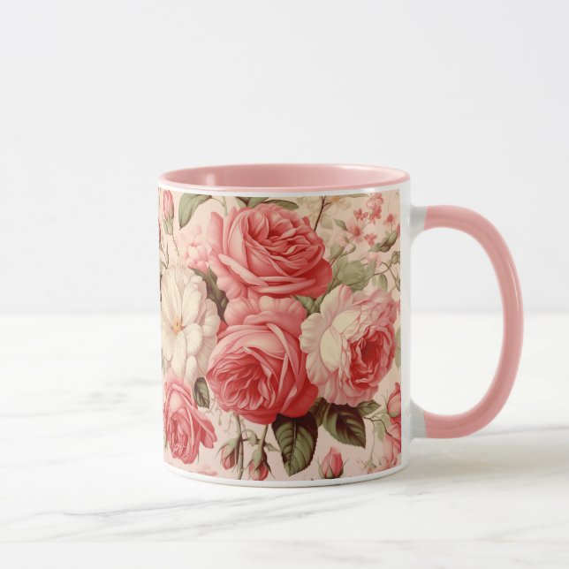 Artistic Watercolor Pink Roses  Mug (Right)
