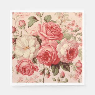 Artistic Watercolor Pink Roses Napkins