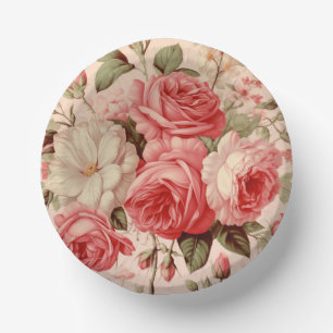 Artistic Watercolor Pink Roses  Paper Bowls