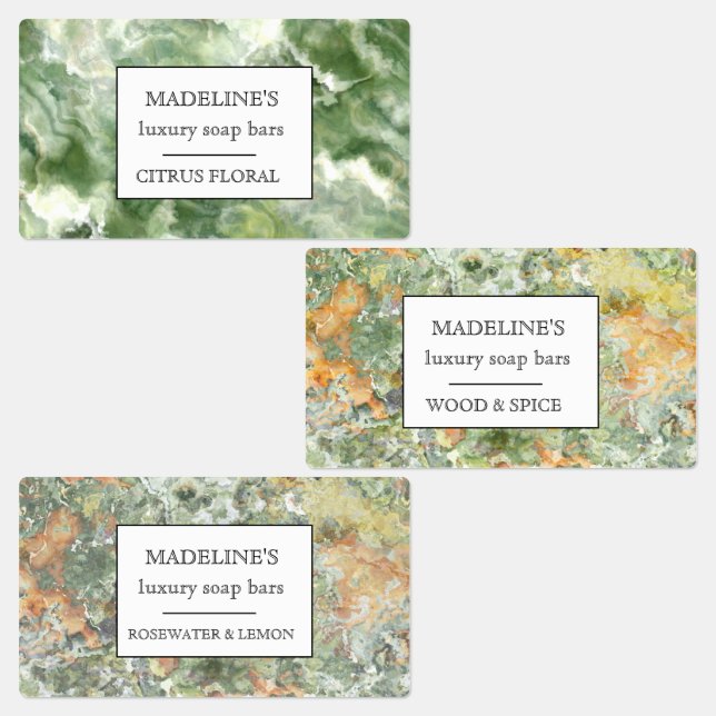 artistic watercolor soap bars elegant adhesive labels (Group)