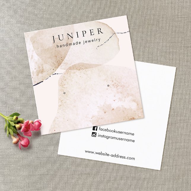 Artistic Watercolor Stud Earring Jewelry Display Square Business Card (Creator Uploaded)