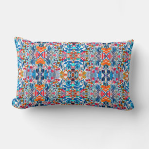Artistic watercolor wildflower lumbar pillow
