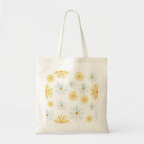 Artistic Watercolour Daisies Pattern Tote Bag