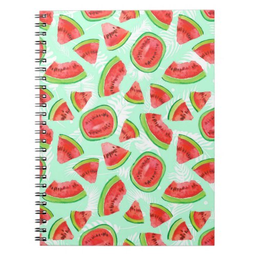Artistic Watermelon Watercolor Fruit Pattern Notebook