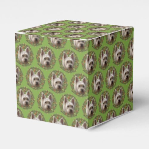 Artistic Westie Dog Wreath Favor Boxes